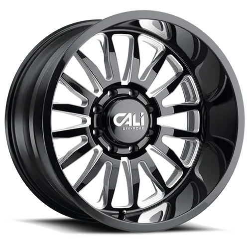 Cast Aluminum Wheels Summit 9110 GB-M 20x9 Milled Spokes Gloss Black 8 On 180 Bolt Pattern 0 Offset Cali Offroad Wheels product image