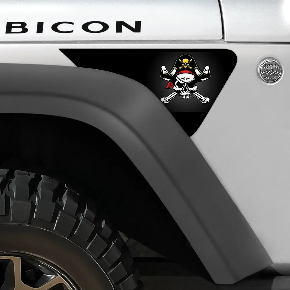 Jolly Roger 2pc Vinyl Fender Decal product image