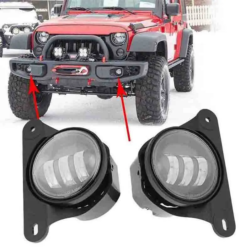 "2Pcs 4"" Front Bumper LED Fog Light Driving Lamp For Jeep Wrangler JK-Tenth Anniversary Edition" product image