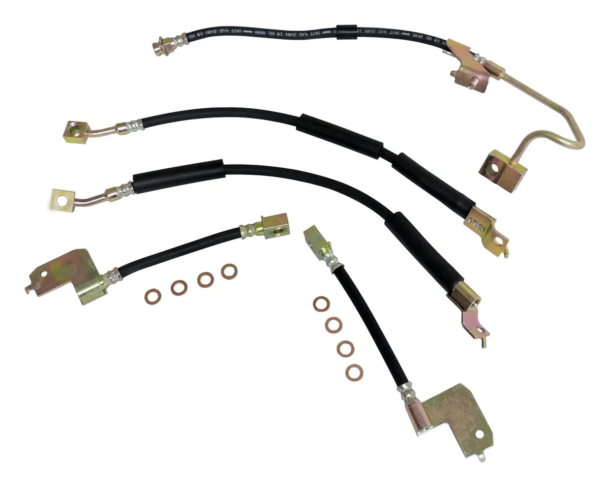 Blacksilvercopper Brake Hose Kit w/ Rear Disc Brakes;includes Left And Right Front And Rear Hoses, Rear Hose to Axle, And 8 Brake Hose Washers product image