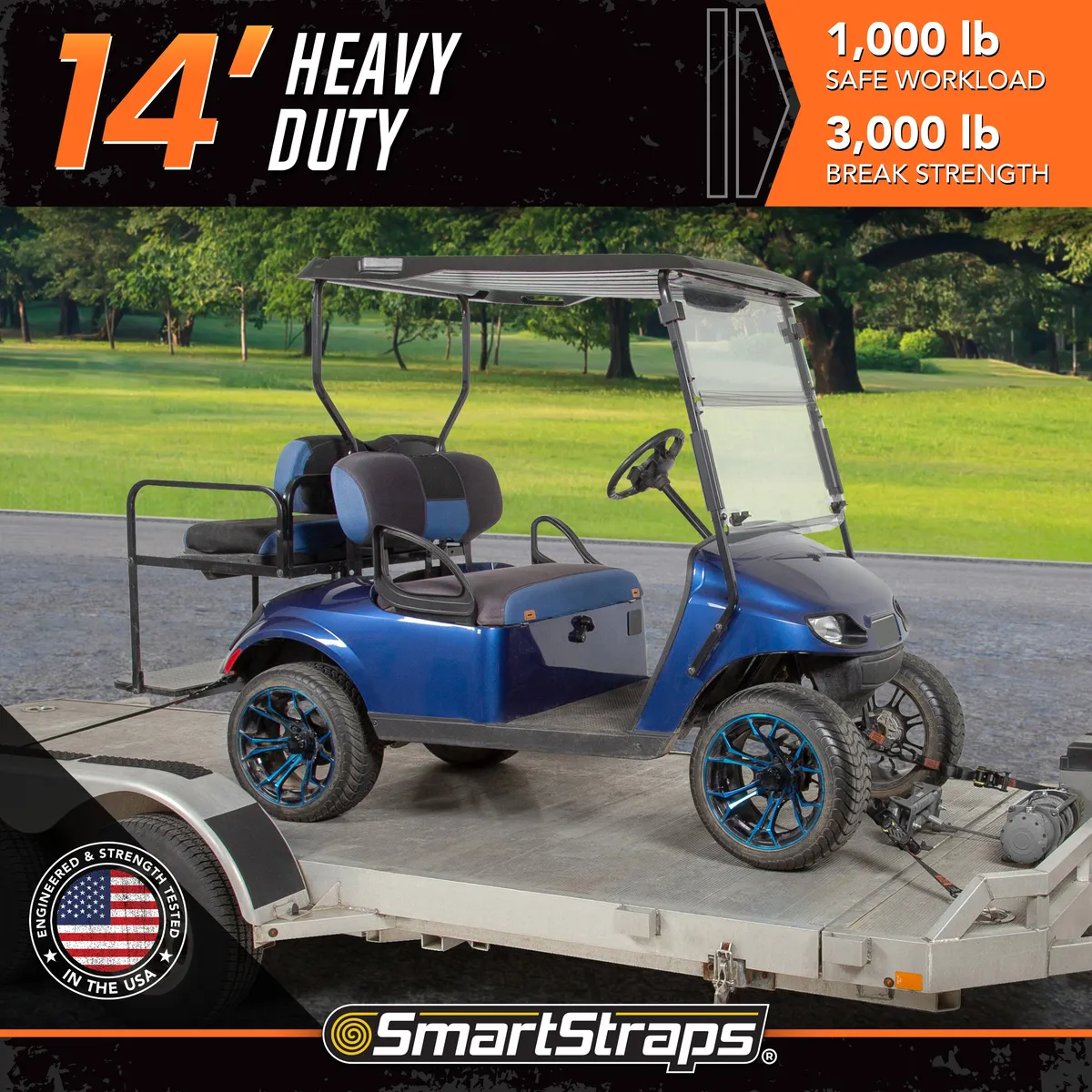 14ft 3000lb Tactical Ratchet Tie Down 4 pk Orange product image