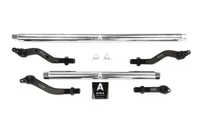 Apex Chassis Apex Chassis 2.5 Ton Front Tie Rod and Drag Link Kit (Polished) - JT/JL Non Rubicon