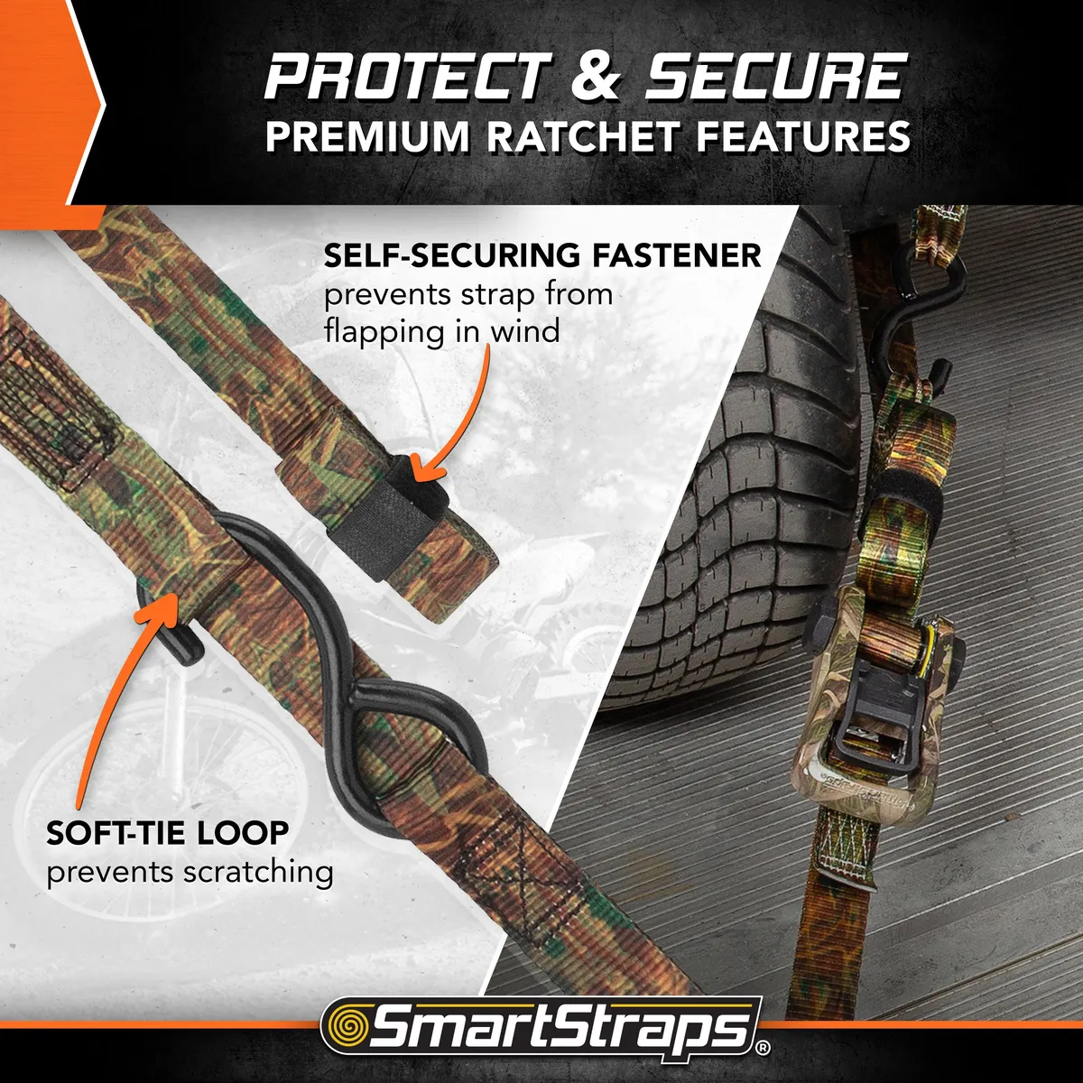 14ft 3000lb Camox Ratchet Tie Down 4 pk Camo product image