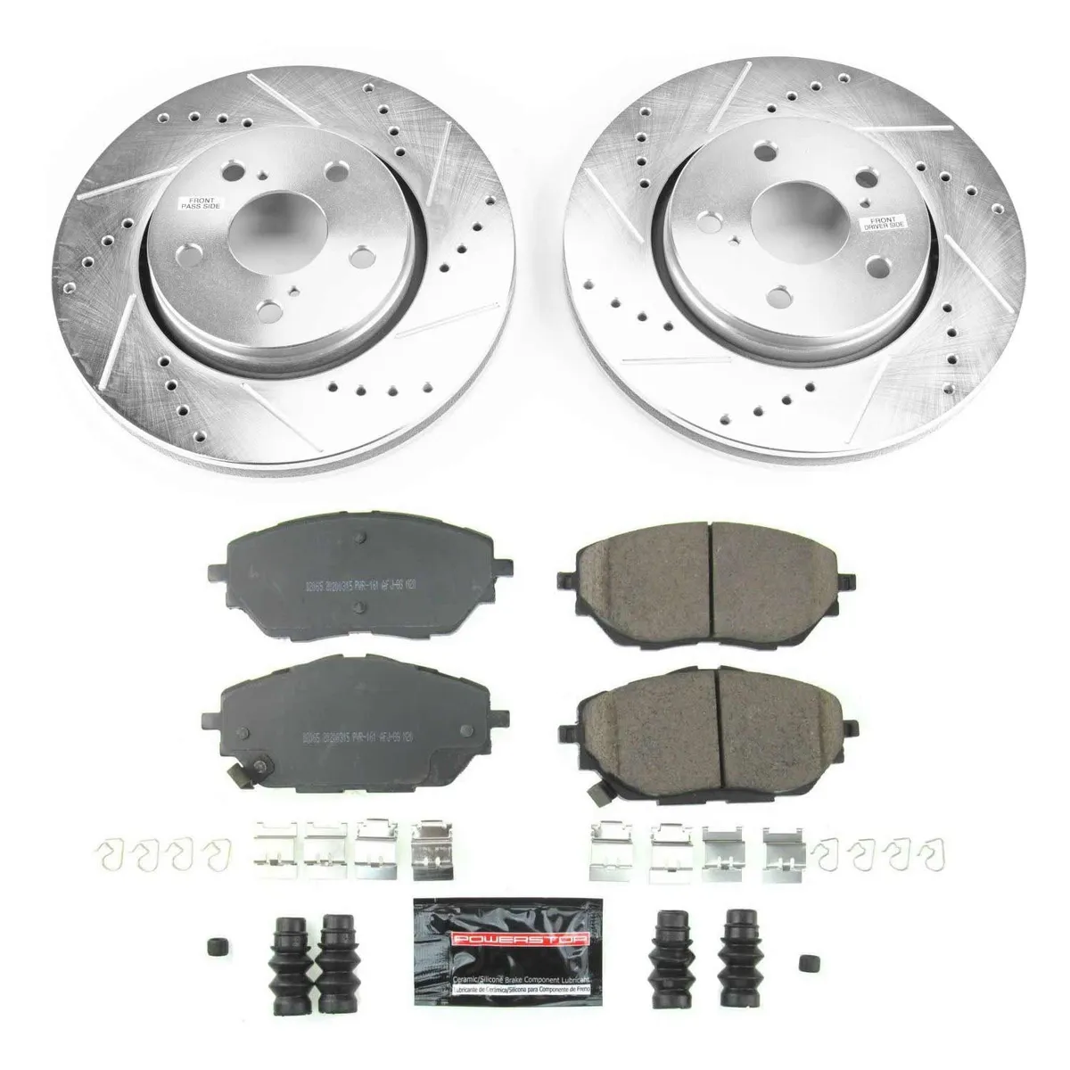 Z23 Evolution Sport Upgrade Kit: Drilled/Slotted Rotors; Carbon-Fiber Ceramic Pads W/Hardware product image