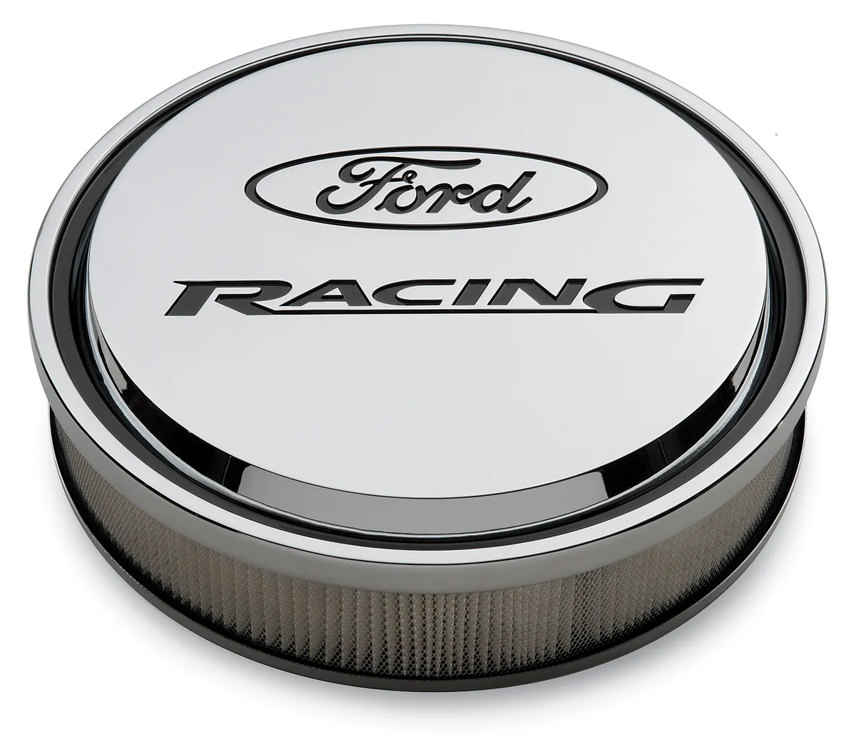 Slant-Edge Alunimum Air Cleaner Kit Chrome Recessed Painted Emblems 13 Inch Ford Racing product image