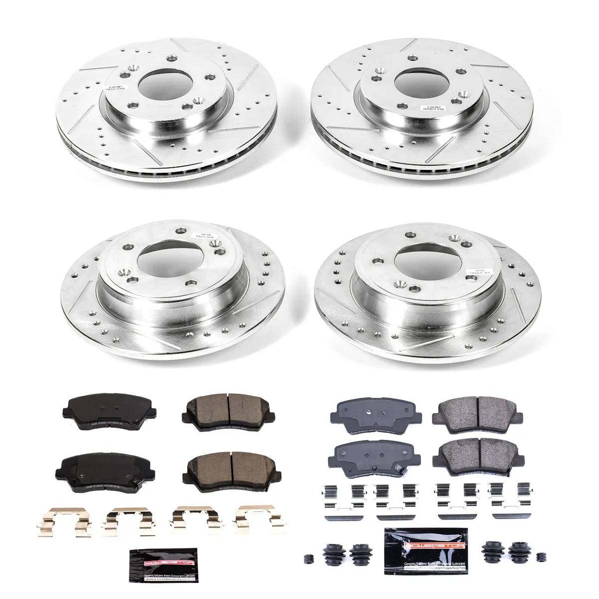 Z23 Evolution Sport Upgrade Kit: Drilled/Slotted Rotors; Carbon-Fiber Ceramic Pads W/Hardware product image