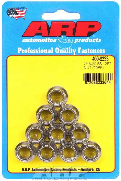 ARP Auto Racing S/S 12pt. Nuts - 7/16-20 (10)
