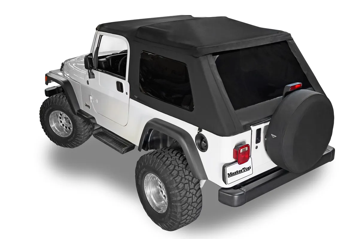 Fast Back Fabric Repl. Top No Doorskins Tinted Glass 04-06 LJ Unl. Jeep Wrangler Black Diamondl MasterTop product image