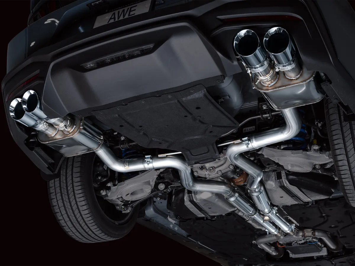 AWE SwitchPath™ Exhaust for S650 Ford Mustang GT Fastback - Quad Chrome Silver Tips product image
