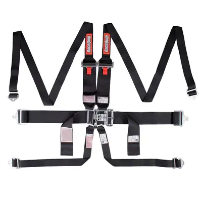 Racequip Latch & Link Hans 6 Point Auto Racing Harness Set Sfi 16.1 Hnr Seat Belt Set Blk