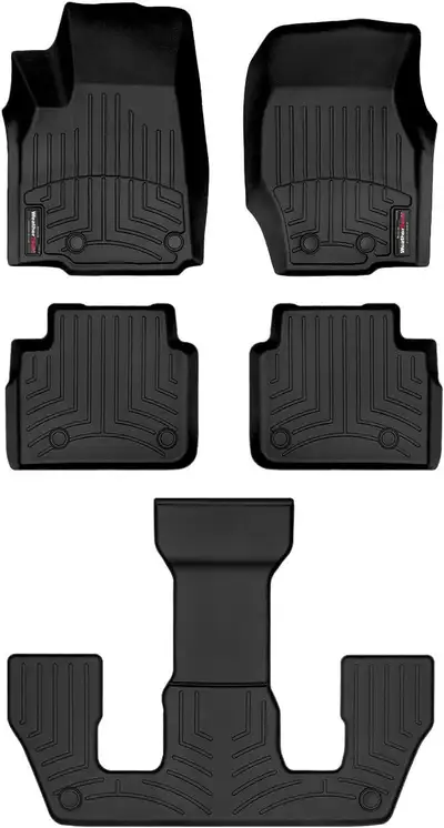 Weathertech WeatherTech 2021 - 2024 Jeep Grand Cherokee L Black Front rear and rear Floorliners 441696-1-2-3