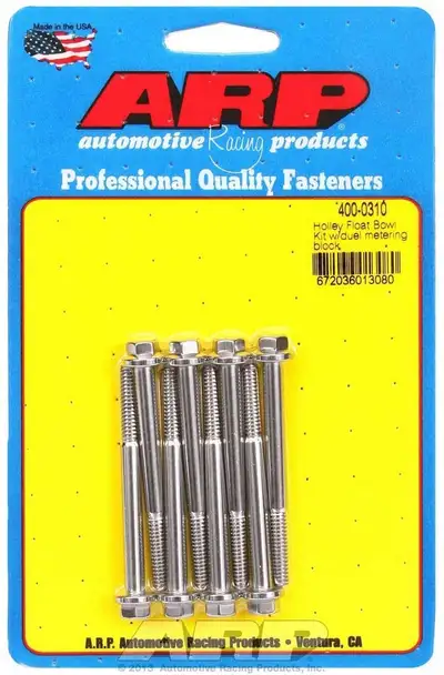 ARP Auto Racing Holley Float Bowl Kit W/Dual Metering Block