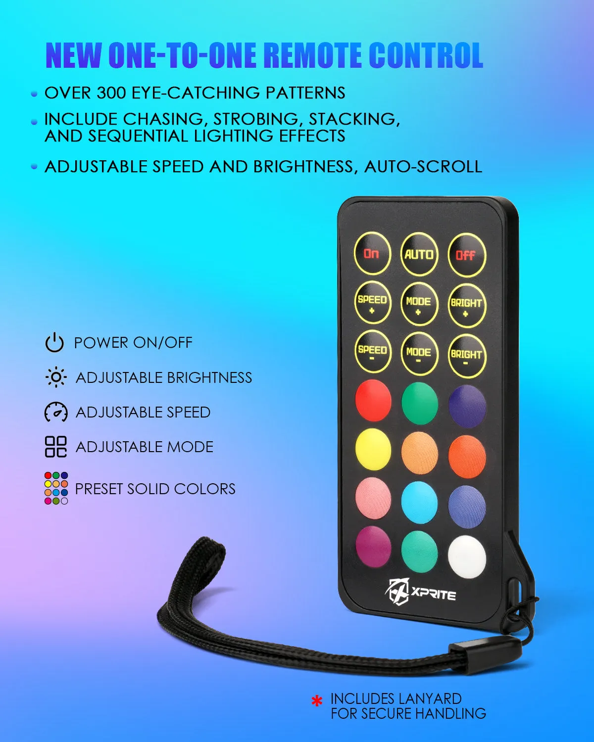 Spiral RGB LED Flag Pole Whip Light with Remote Control | Monsoon Series product image