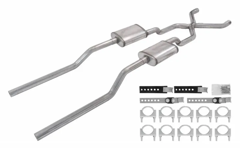 Pypes Performance exhaust 55-59 GM 2WD Truck 2.5 Inch Crossmember Back Exhaust Kit With Turbo Pro Mufflers Pypes Performance Exhaust