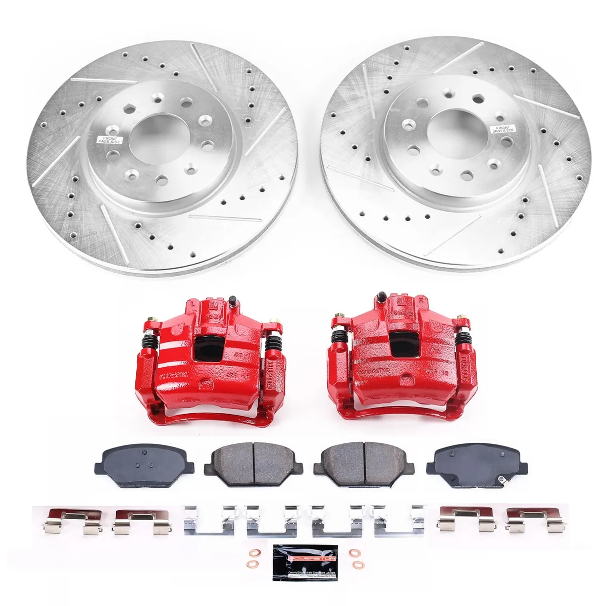 Z23 Evolution Sport Upgrade Kit: Drilled/Slotted Rotors; Carbon-Fiber Ceramic Pads; Powder Coated Calipers product image