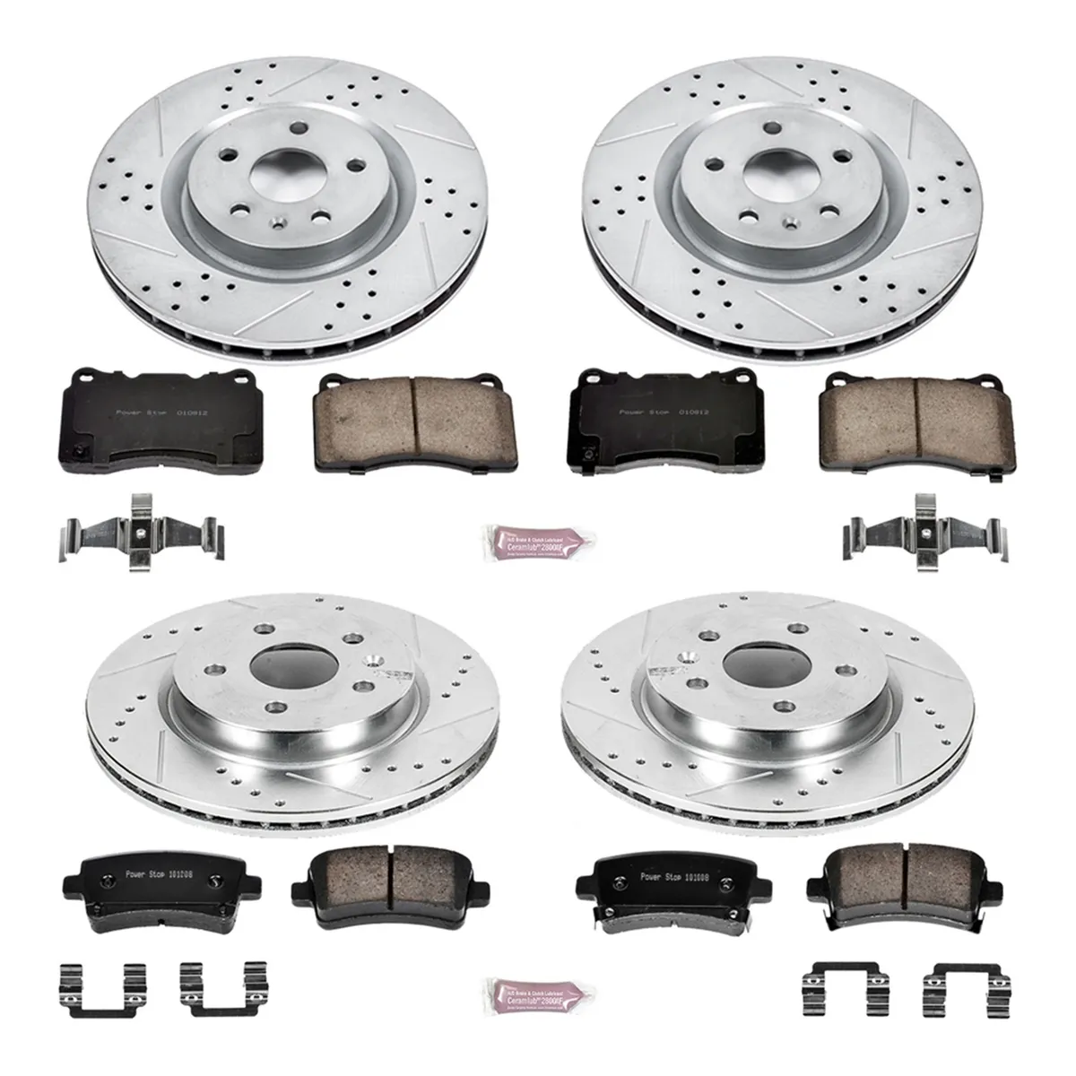 Z23 Evolution Sport Upgrade Kit: Drilled/Slotted Rotors; Carbon-Fiber Ceramic Pads W/Hardware product image