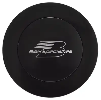 Billet Specialties Horn Button Large Black Billet Specialties Logo