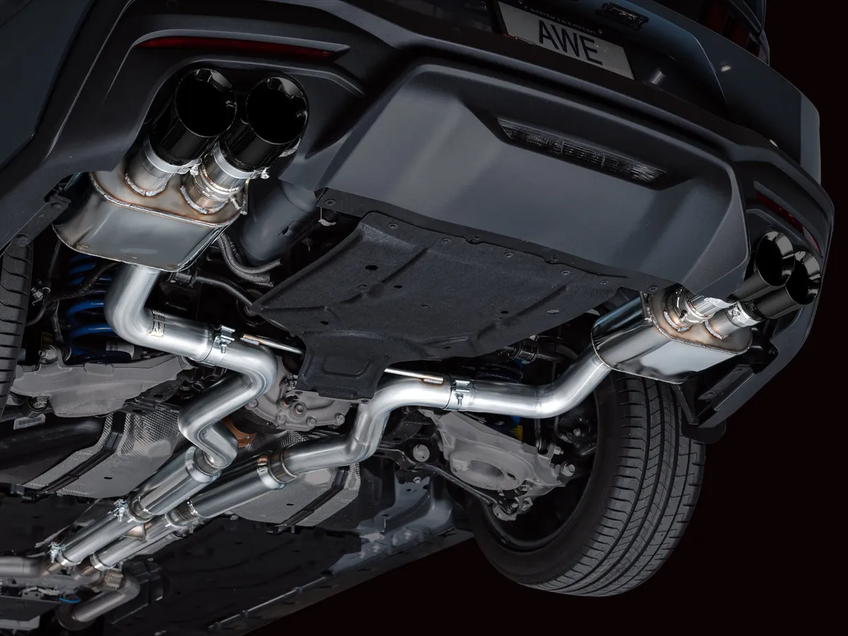 AWE SwitchPath™ Exhaust for S650 Ford Mustang GT Fastback - Quad Chrome Silver Tips product image