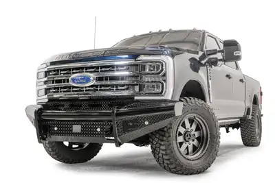 Fab Fours Black Steel Front Bumper; w/No Guard; Sensor Compatible; Gloss Black;