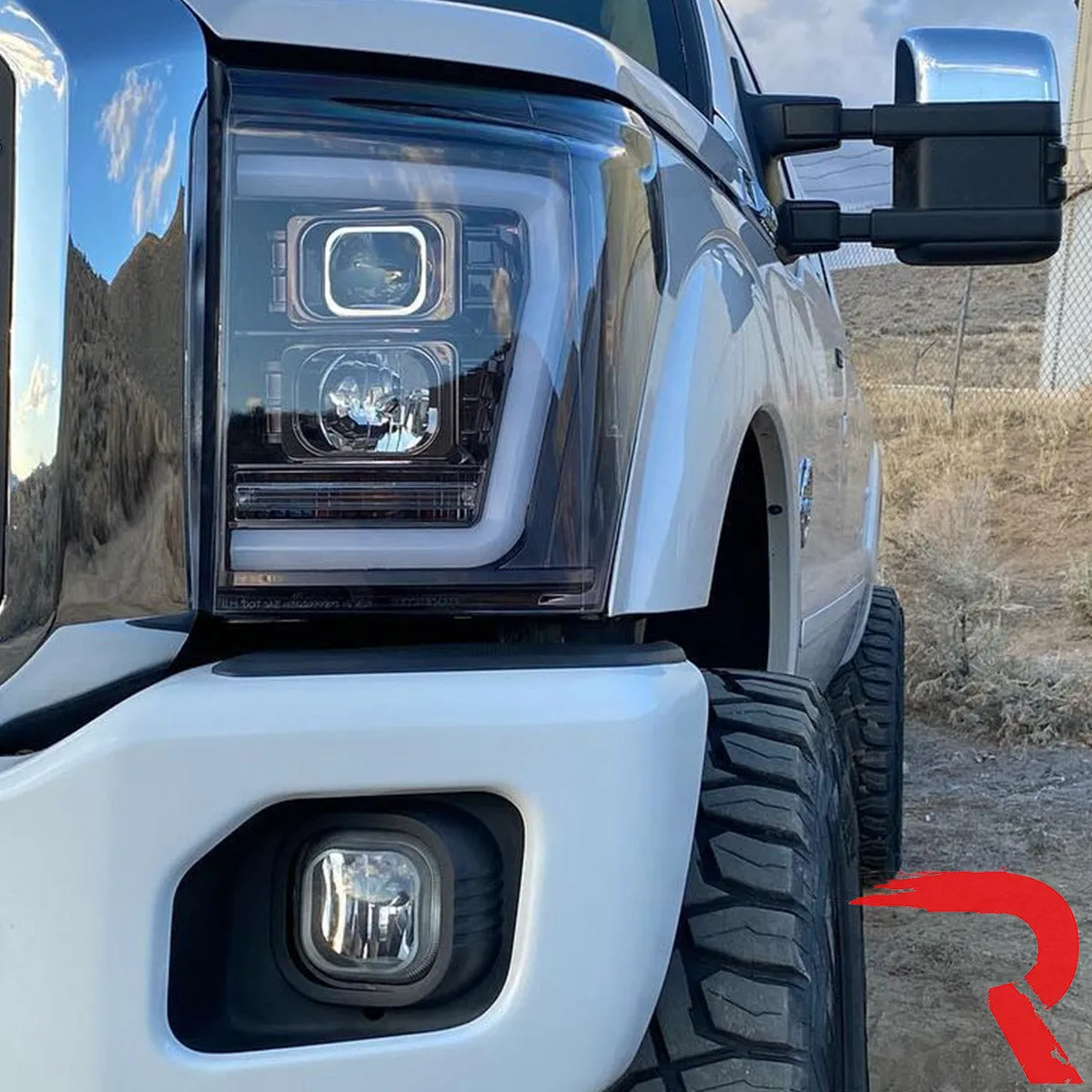 Ford Superduty 11-16 F250f350f450f550 Projector Headlights w Ultra High Power Smooth White Oled DRL And High Power a product image