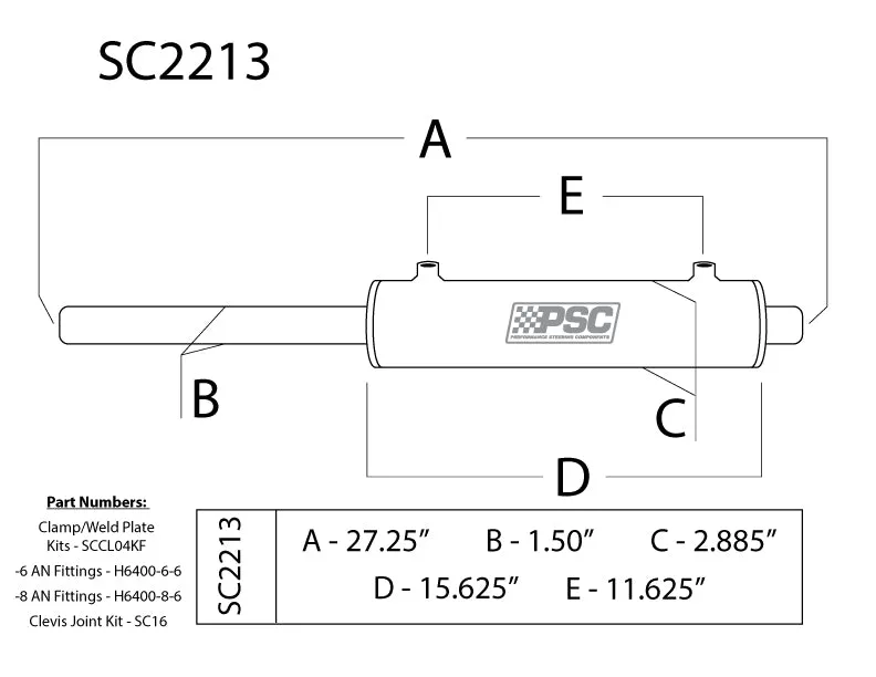 Double Ended Xd Steering Cylinder Kit For Full Hydraulic Steering Systems product image