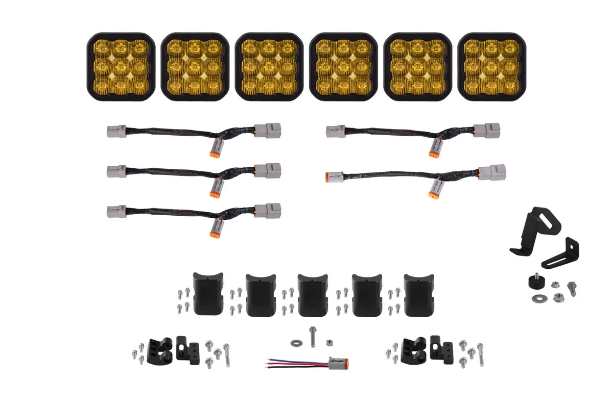Diode Dynamics - SS5 Pro Universal CrossLink 6-Pod Lightbar Yellow Driving product image