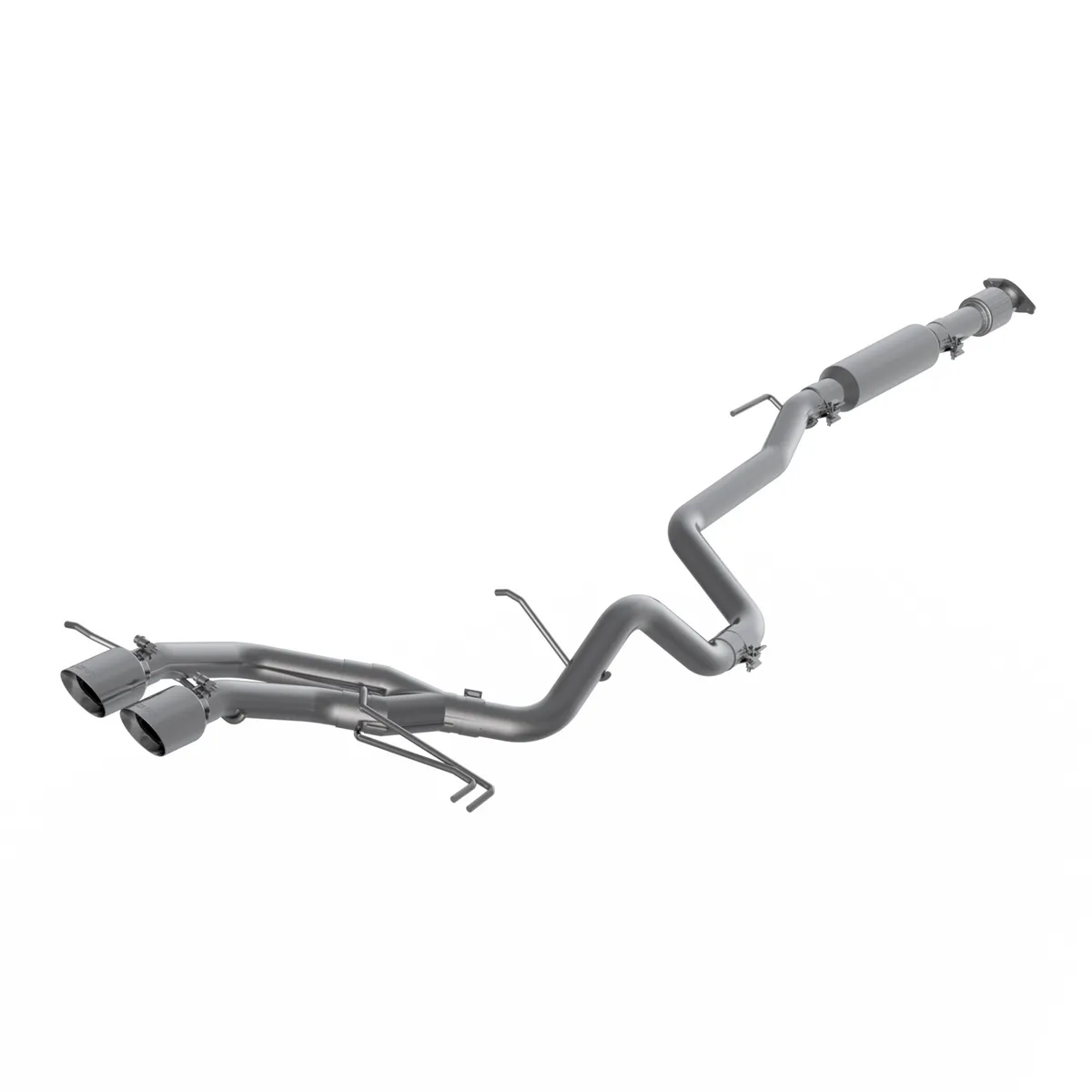 Armor Lite Cat Back Exhaust System; 2.5 in.; Incl. Front Pipe/Tailpipes/Muffler/Hardware/4 in. OD Tips; w/o Underbody Catalytic Converter; Dual Exit; Aluminized; product image
