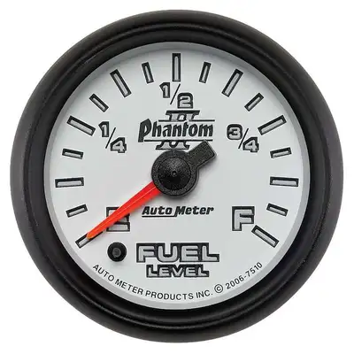 AutoMeter Gauge, Fuel Level, 2 1/16", 0OE to 90OF, Elec, Phantom II
