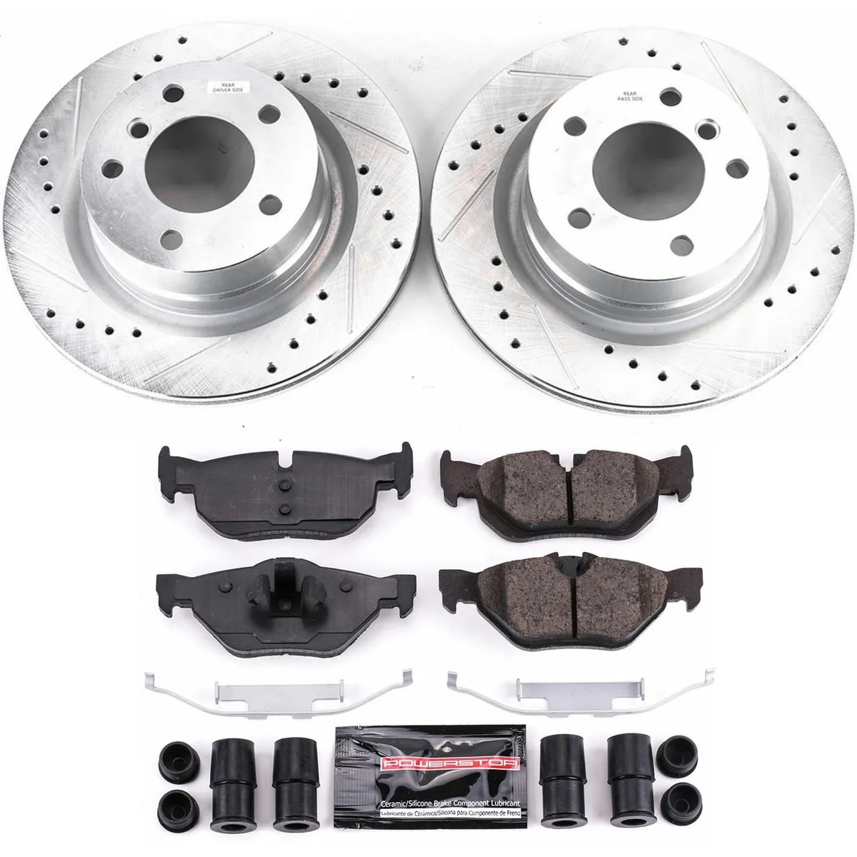 Z23 Evolution Sport Upgrade Kit: Drilled/Slotted Rotors; Carbon-Fiber Ceramic Pads W/Hardware; Pad Sensors product image