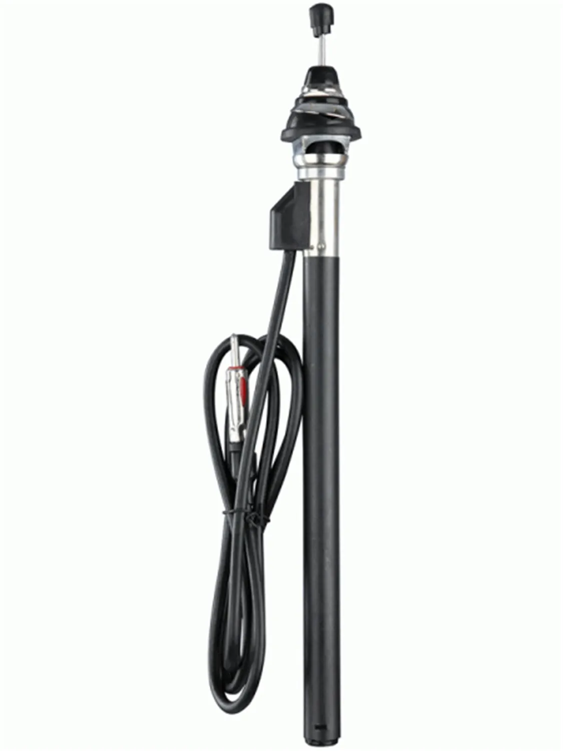 Metra Electronics ANTENNAWorks; Universal Retractable Antenna; Roof Mount; For 0.75in. Hole;37in./94cm 4-Section Retrctable Mast;48in./122cm Cable;Req. 9.5in./23 cm Under Fender; Stainless Steel;