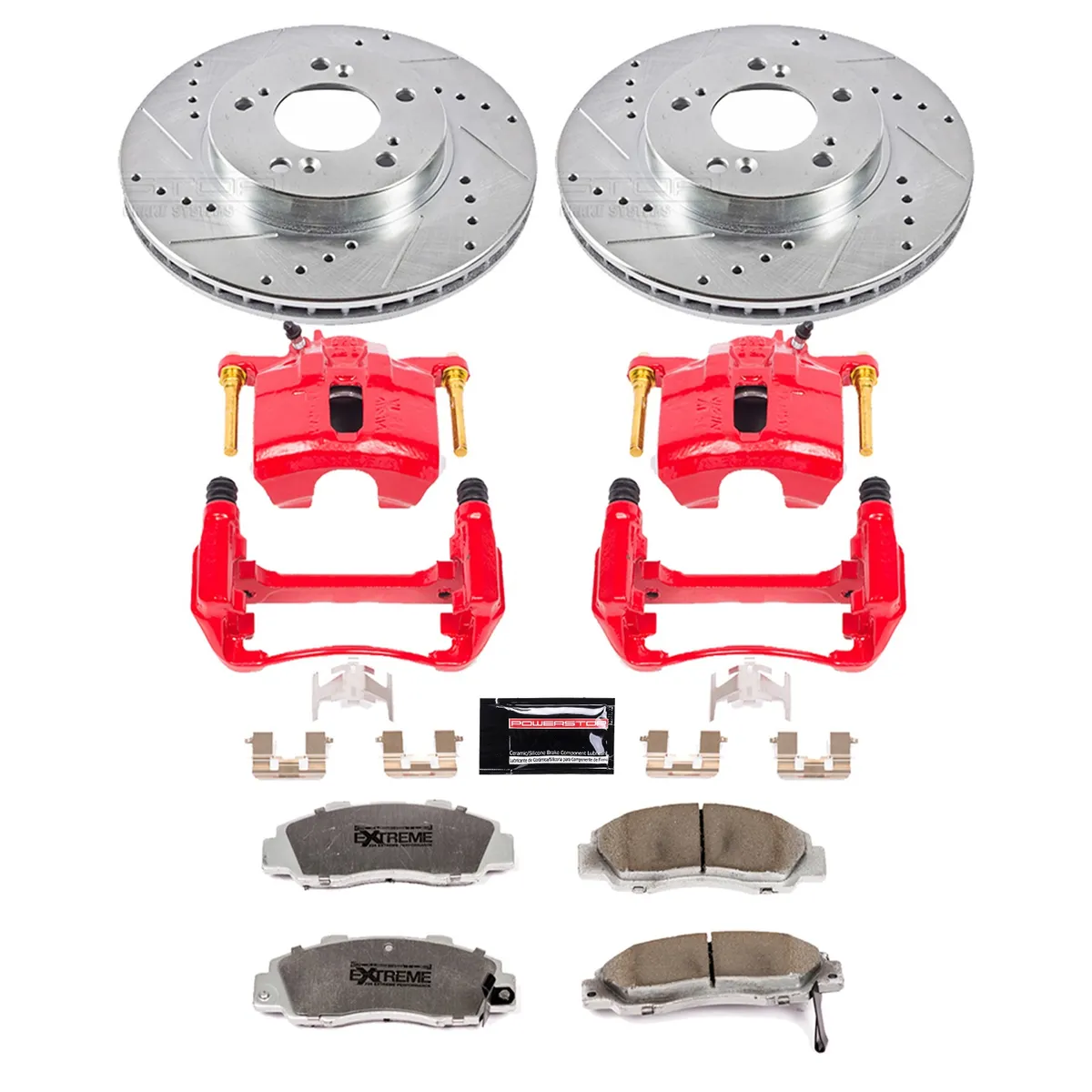 Z26 Street Warrior Upgrade Kit: Drilled/Slotted Rotors; Carbon-Fiber Ceramic Pads; Powder Coated Calipers product image