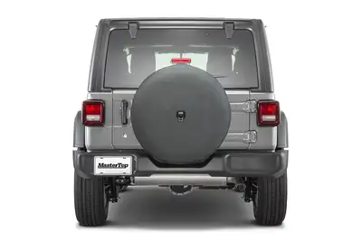 MasterTop Jeep Wrangler JL Spare Tire Cover For 18-Pres Wrangler JL 32 inch 245/75R17 and 255/70R18 Black MasterTop