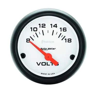 AutoMeter Gauge, Voltmeter, 2 1/16", 18V, Elec, Phantom
