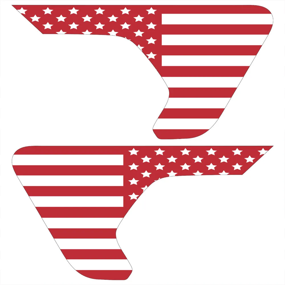 White & Red Flag 2pc Vinyl Fender Decal product image