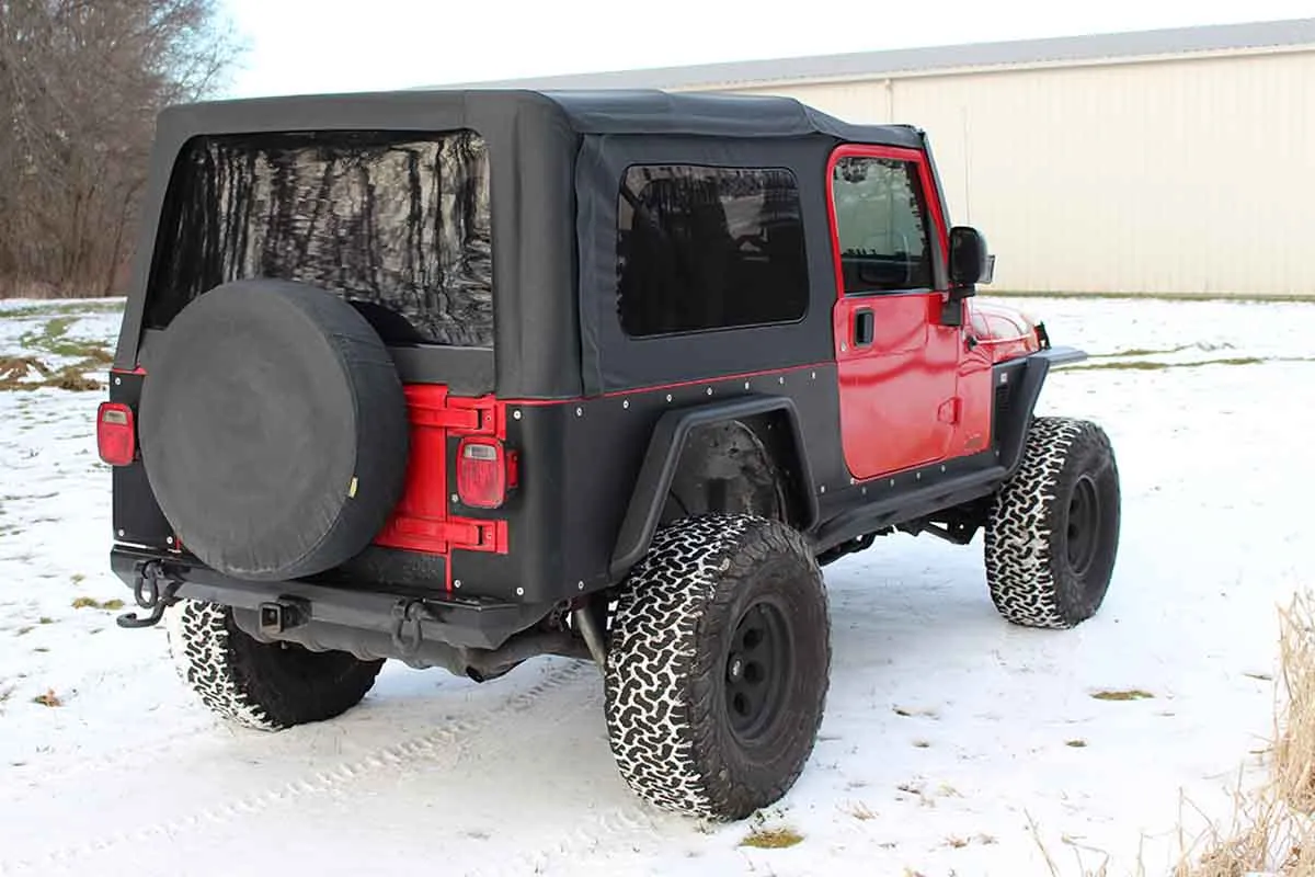 Jeep TJ Tube Fenders Rear 3 Inch Flare 97-06 Wrangler TJ Steel Black Textured Powdercoat Fishbone Offroad product image