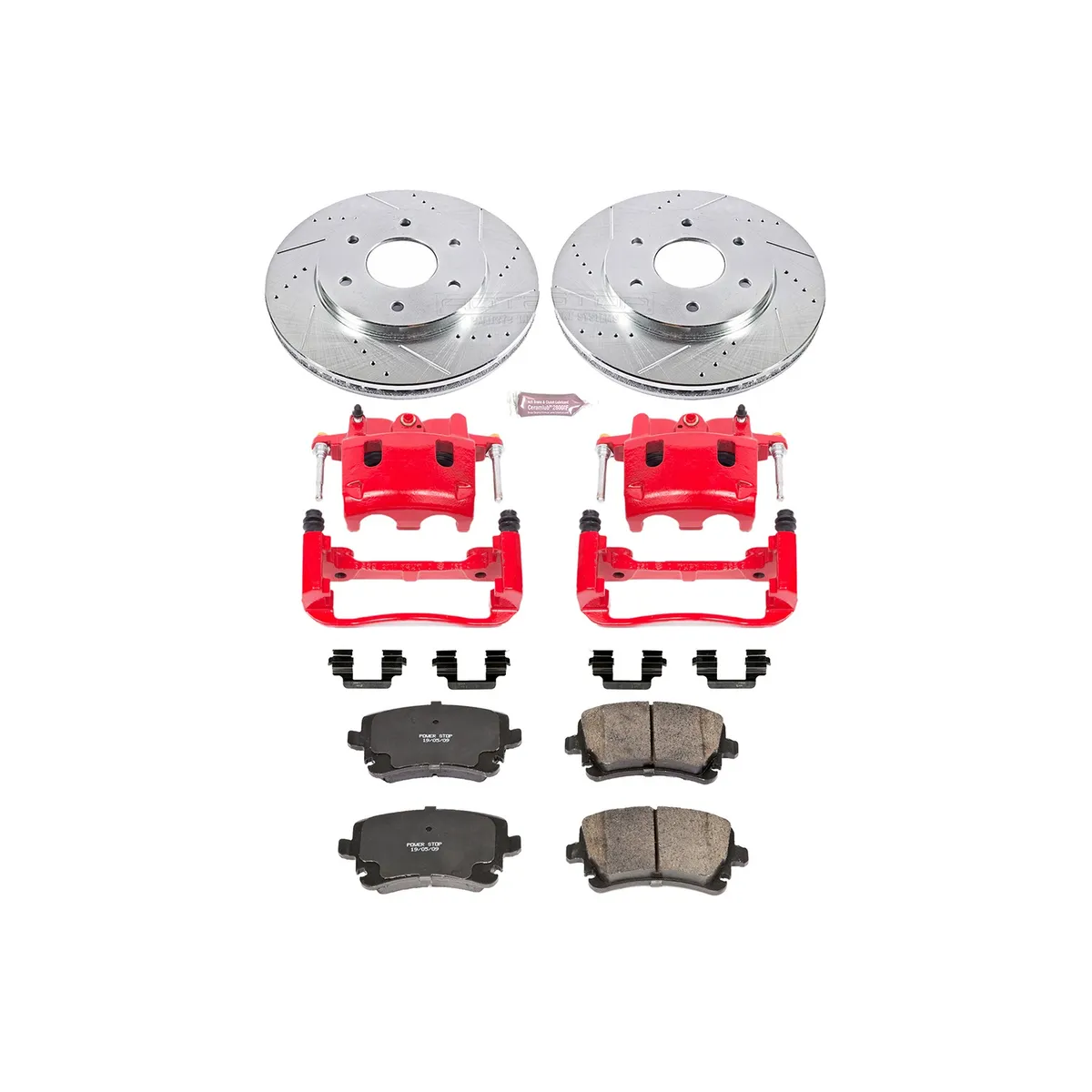 Z23 Evolution Sport Upgrade Kit: Drilled/Slotted Rotors; Carbon-Fiber Ceramic Pads; Powder Coated Calipers product image