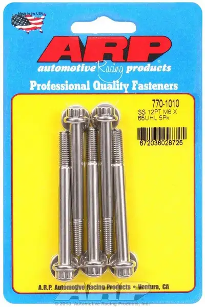 ARP Auto Racing S/S Bolt Kit - 12pt. (5) 6mm x 1.00 x 65
