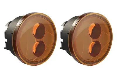 JW Speaker Corporation 0718 Wrangler 12v Dot/Ece LED Round Turn Signals W/Amber Lens 2 Light Kit