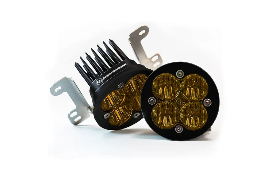 Baja Designs Jeep Fog Lights Squadron-R SAE Amber LED 07-18 Wrangler JK Fog Pocket Kit Baja Design
