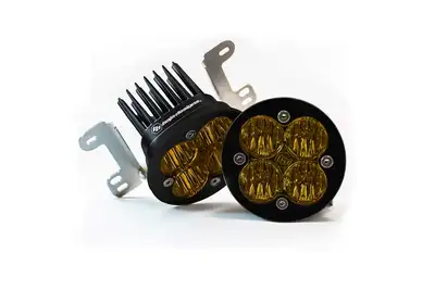 Baja Designs Jeep Fog Lights Squadron-R SAE Amber LED 07-18 Wrangler JK Fog Pocket Kit Baja Design