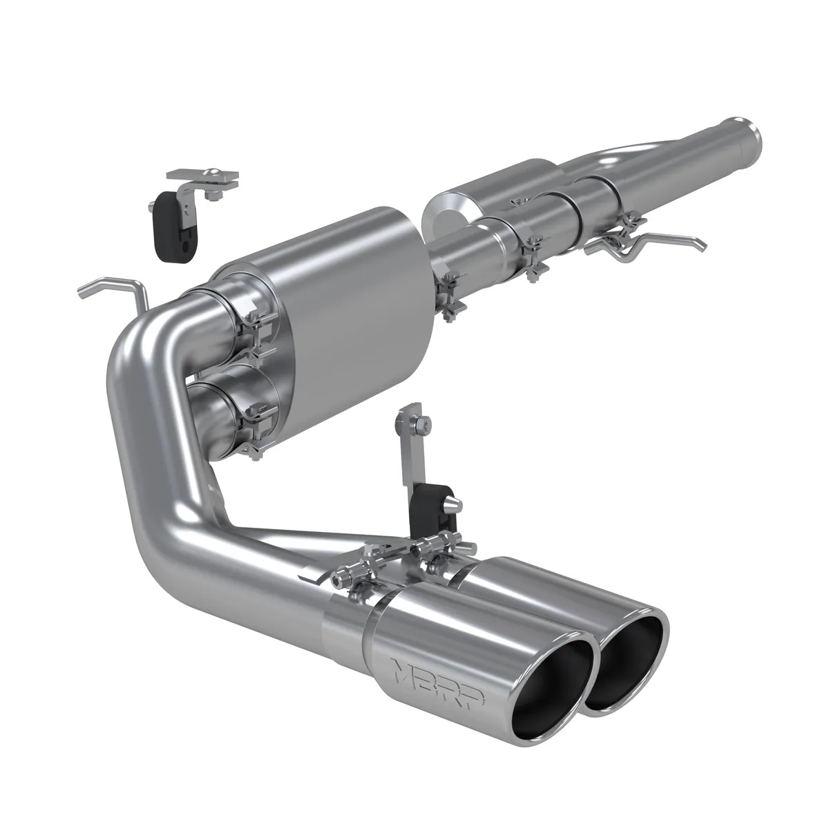 Armor Lite Cat Back Exhaust System; 3in.; Fits w/One Piece Driveshaft; Incl. Front Pipe/Ext. Pipe/Muffler/Tailpipes/4 in. OD Tips; Pre Axle Dual Side Exit; Aluminized; product image