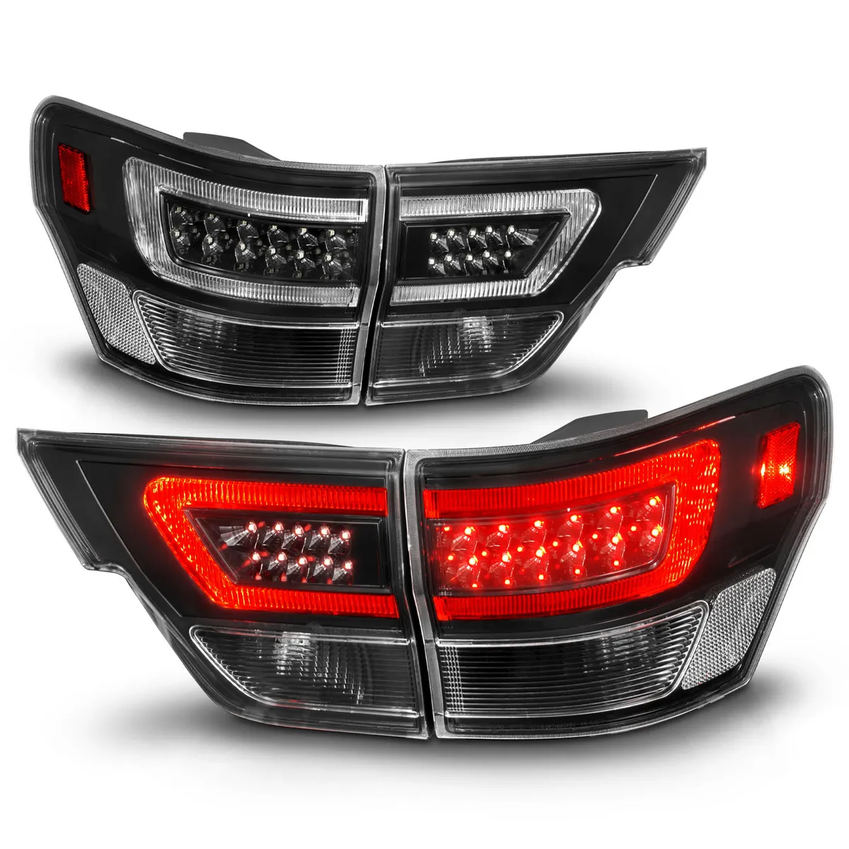 1113 Grand Cherokee LED Tail Lights W/Light Bar Black Housing Clear Lens 4pcs product image