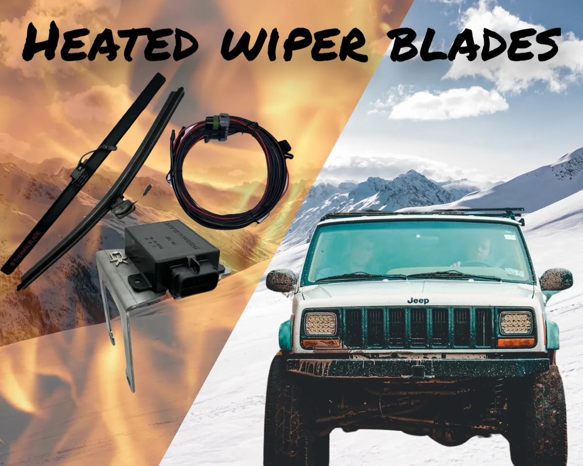 1984-2002 Jeep Cherokee XJ Heated Wiper Blades with Installation Bracket product image
