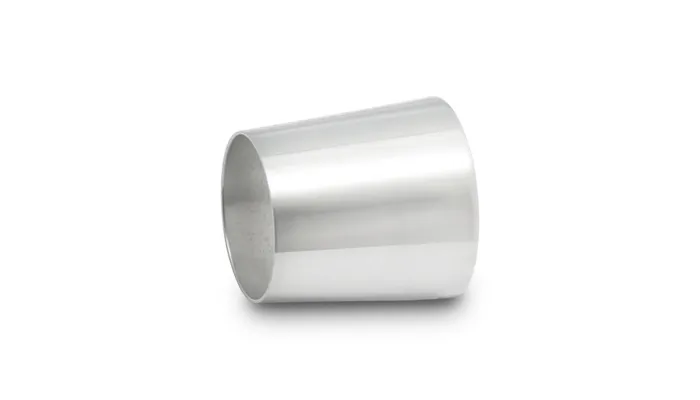 Aluminum Transitions; 2.5 in. Small Tube Size; 3 in. Large Tube Size; 3 in. Length; 1.7mm Wall Thickness; 6063 Aluminum; Polished; product image