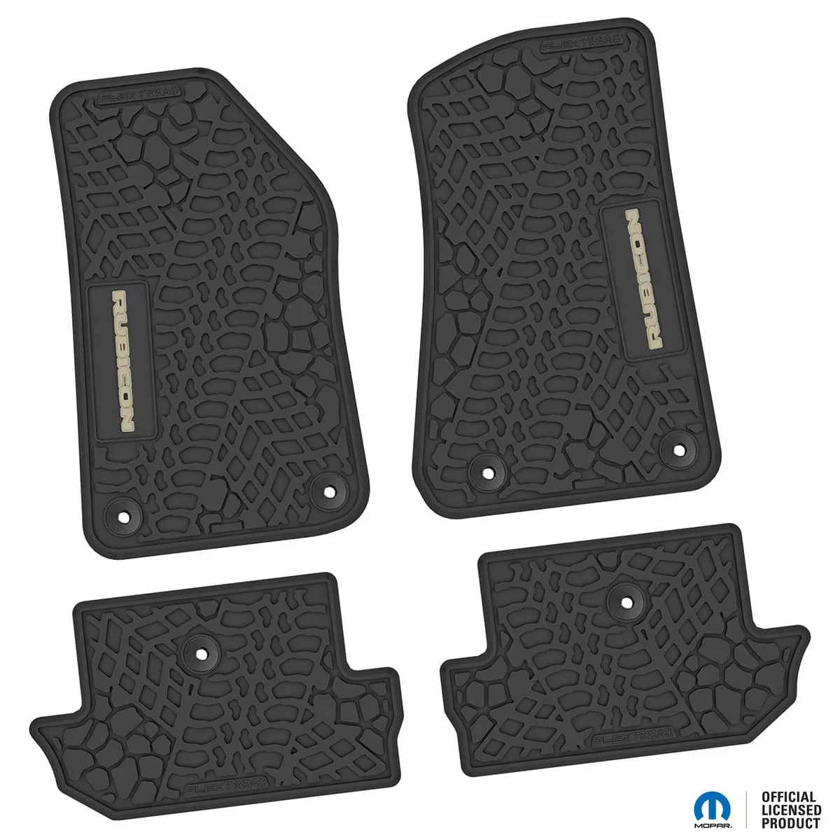 18-24 Jeep JL 2 Dr Front and RearTire Tread/Scorched Earth Scene w/ Rubicon Insert - Black w/ Light Blue Insert product image