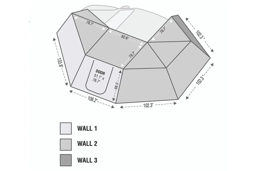 Overland Vehicle Systems Overland Vehicle Systems Nomadic Awning 270 - Driver Side Wall 2 w/ Window - Dark Gray w/ Storage Bag