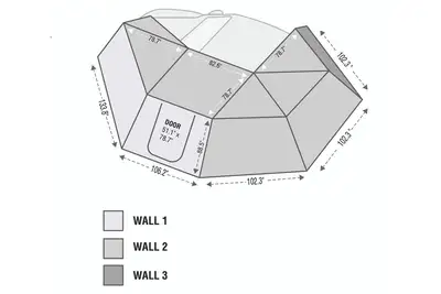 Overland Vehicle Systems Overland Vehicle Systems Nomadic Awning 270 - Driver Side Wall 2 w/ Window - Dark Gray w/ Storage Bag
