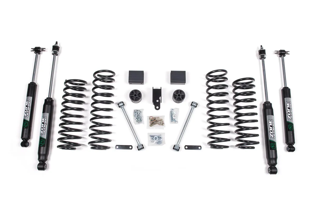 12-18 Jeep Wrangler JK 2 Door 3 Inch Coil Spring Lift Kit With Nitro Shocks Zone Offroad product image