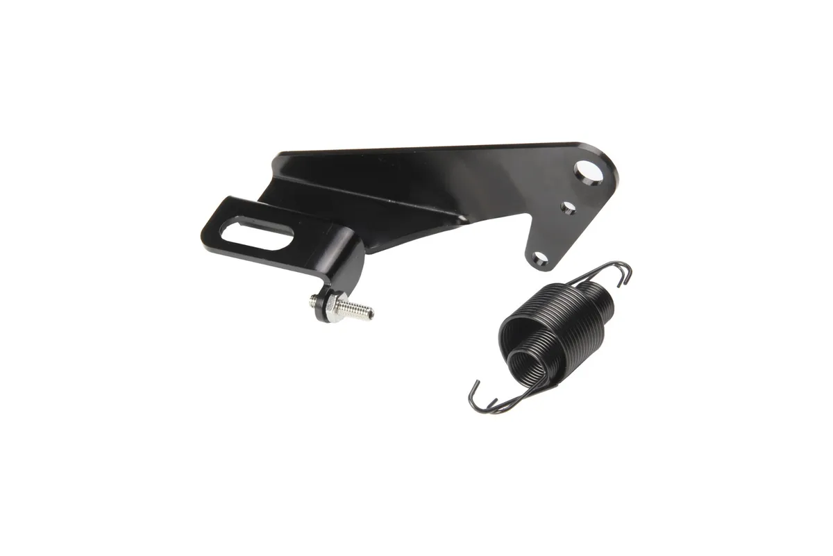 Throttle Cable Bracket; Fits w/Holley Sniper; Stainless Steel; Black Finish; product image