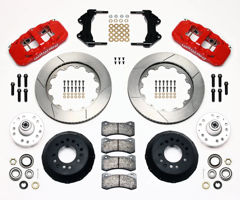 Wilwood AERO6 Front Hub Kit 14.00 Drilled-Red WWE ProSpindle product image